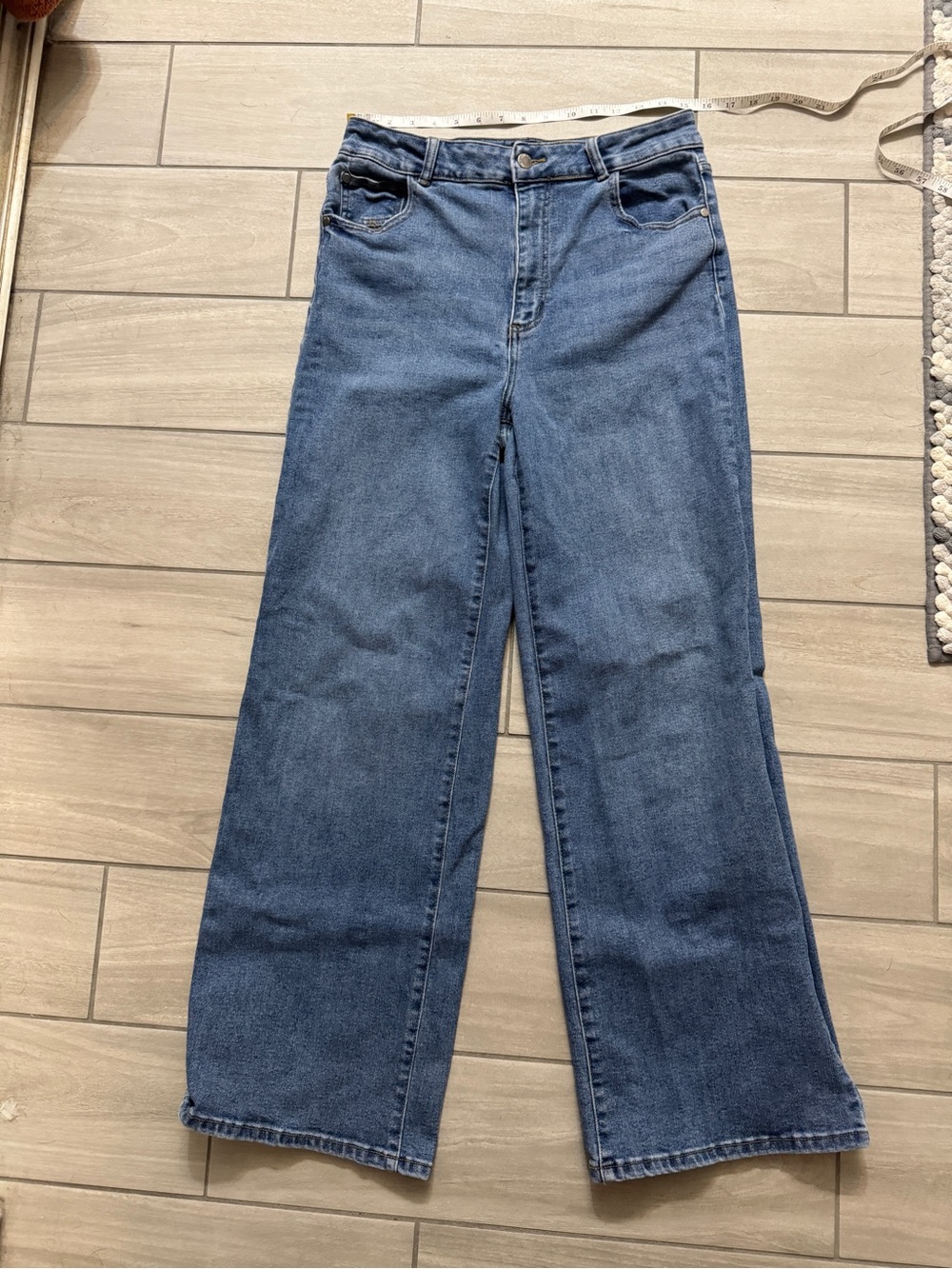 Well Worn Wide-Leg Jeans in Denim Blue